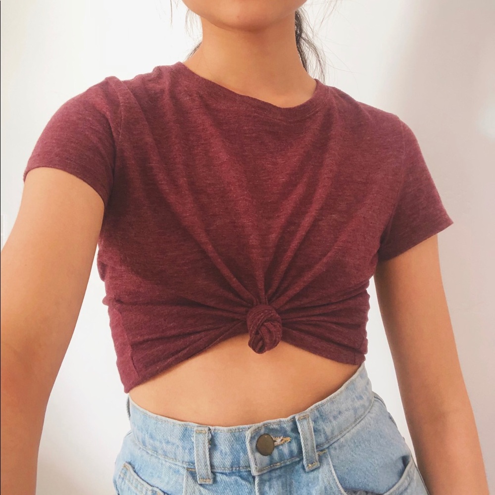 Red maroon forever 21 crop top